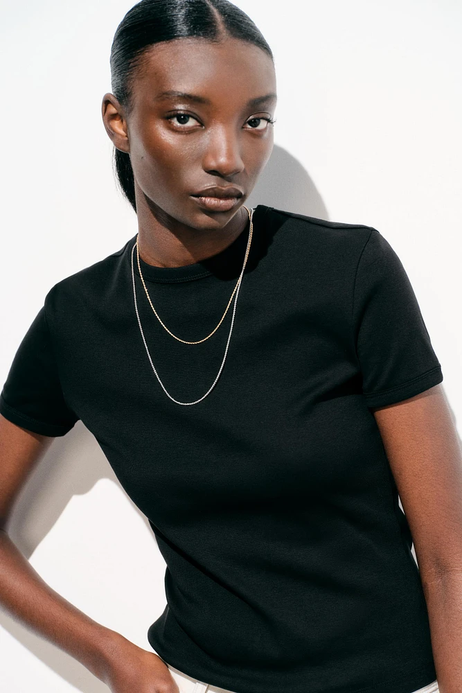 BACK SEAMED T-SHIRT