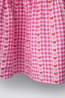 HEART AND CHECK PRINT DRESS