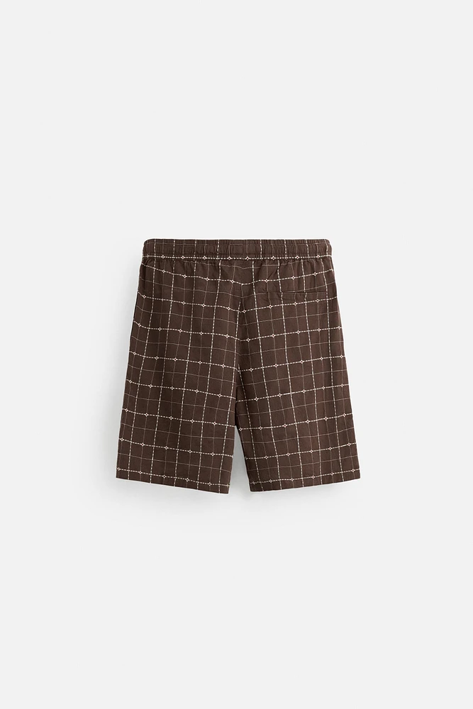 BERMUDA JACQUARD À CARREAUX