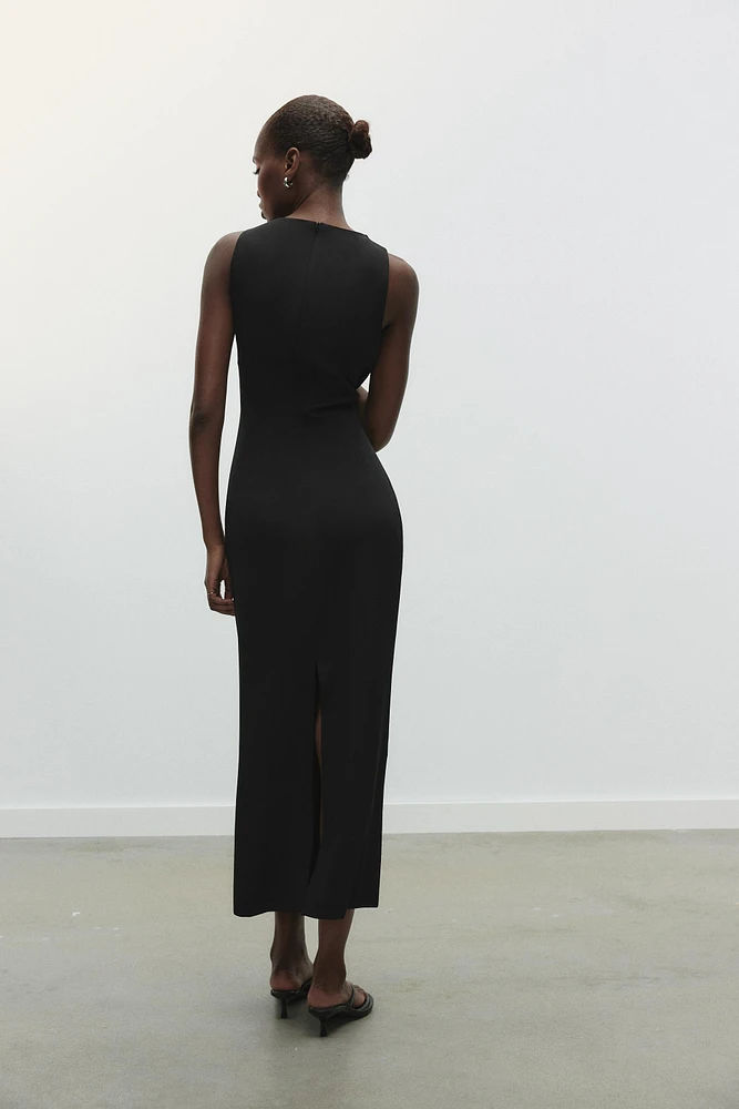 GROMMET WAIST MIDI DRESS