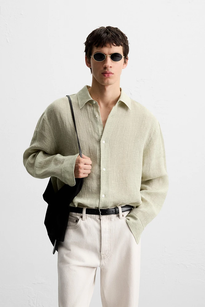 CHEMISE RELAXED FIT MÉLANGE DE LIN