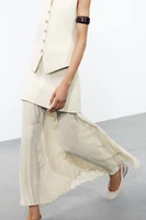 MIXED PLEATED KNIT SKIRT