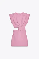 CUT OUT SHOULDER PAD DRESS