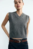 PLAIN KNIT SWEATER VEST