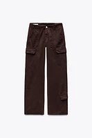 PANTALON TAILLE MI-HAUTE STYLE MILITAIRE À PATTE RÉGLABLE