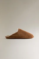 COZY LEATHER SLIPPERS