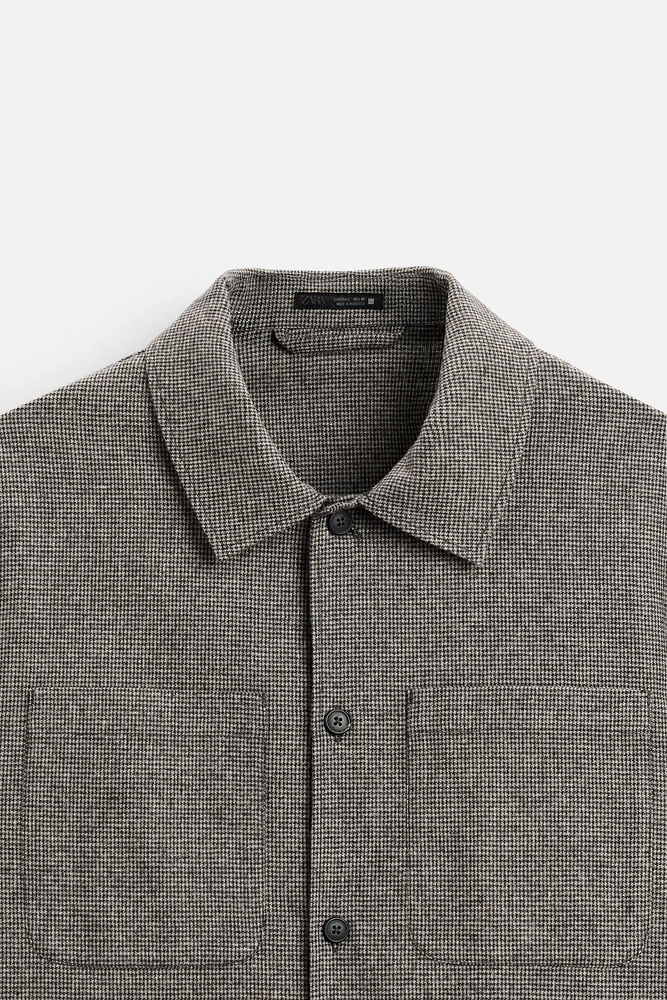 TEXTURED WEAVE OVERSHIRT