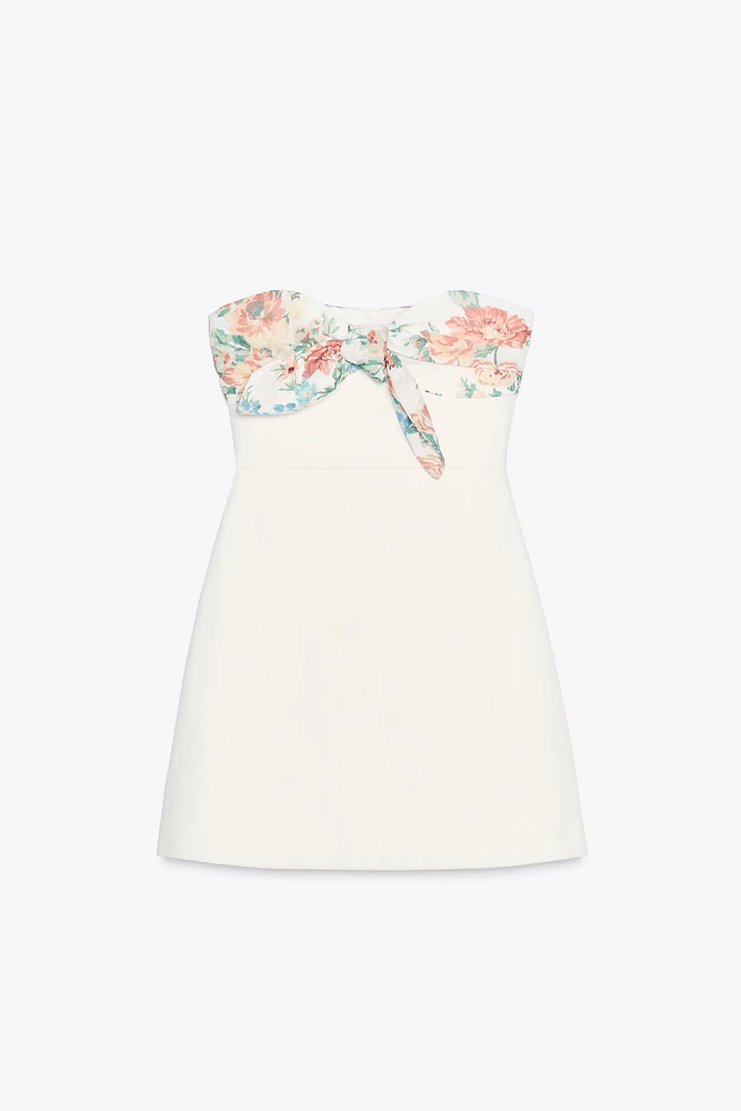 ROBE COURTE FOULARD IMPRIMÉ