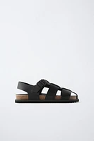 LEATHER CAGE SANDALS