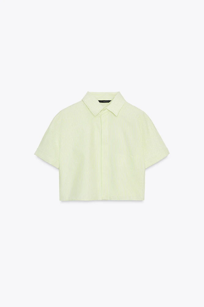 POPLIN CROP SHIRT