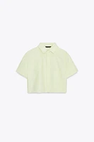 POPLIN CROP SHIRT