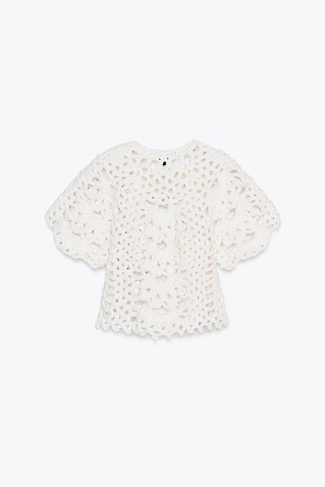 CROCHET KNIT CROP TOP