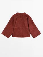 Chemise large en cuir et daim