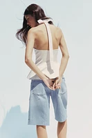 STRIPED COMBINATION HALTER TOP