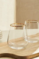 BOHEMIA CRYSTAL TUMBLER WITH A GOLDEN RIM