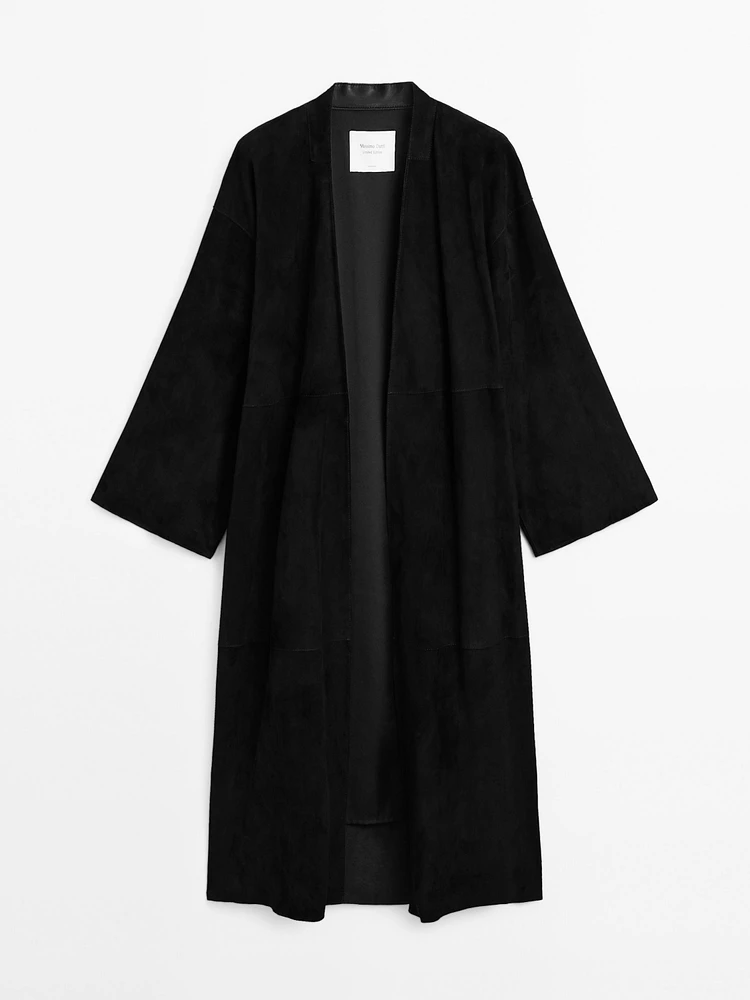 Kimono long en cuir et daim - Limited Edition
