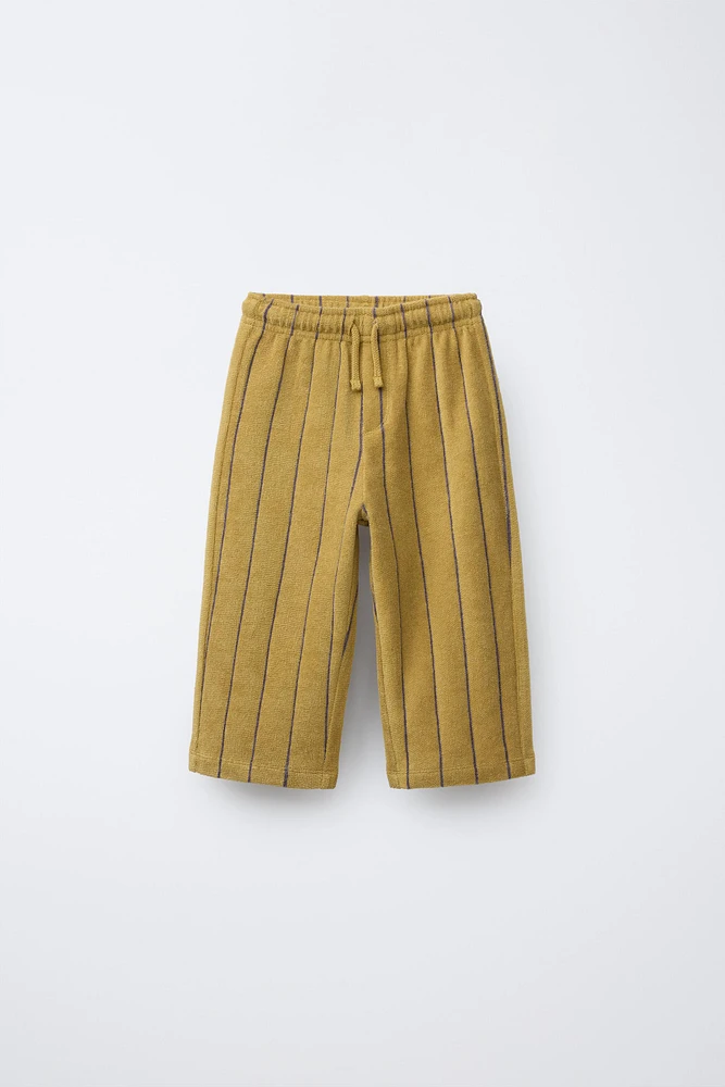 PANTALON SERVIETTE RAYÉ TISSÉ