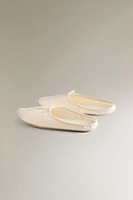 LEATHER SOLE SLIPPERS WITH BOW