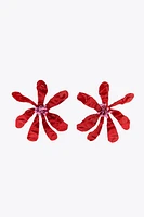 BOUCLES D'OREILLES FLEUR EN MATIÈRES VARIÉES FANTAISIE
