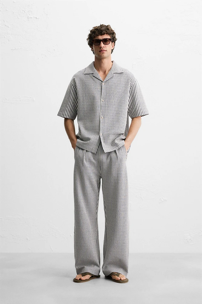 RELAXED FIT SEERSUCKER PANTS
