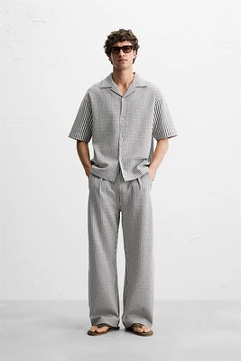 RELAXED FIT SEERSUCKER PANTS