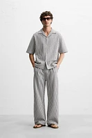 RELAXED FIT SEERSUCKER PANTS