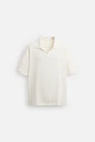 RIBBED TEXTURED POLO SHIRT