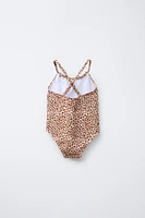 2-6 ANS/ MAILLOT DE BAIN ANIMALIER CUT OUT