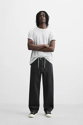 RELAXED FIT DRAWSTRING JEANS