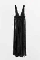 GEORGETTE DRESS WITH ELASTICATED RUCHING