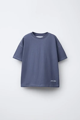 PLAIN EMBROIDERED TEXT T-SHIRT