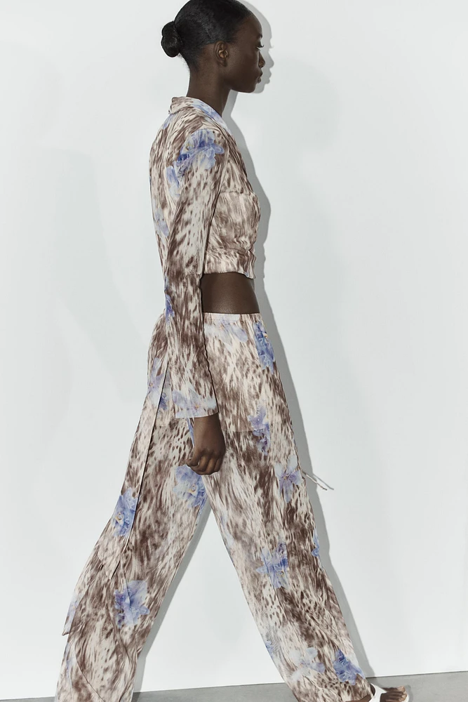 PRINTED TULLE PANTS