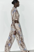 PRINTED TULLE PANTS