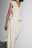 100% LINEN PLEATED TOP ZW COLLECTION