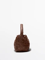 Sac à bandoulière tressé en cuir nappa