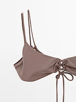 Haut de bikini en tulle froncé