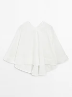 Flowing linen cape shirt - Studio
