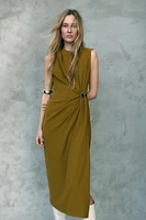 DRAPED MIDI DRESS