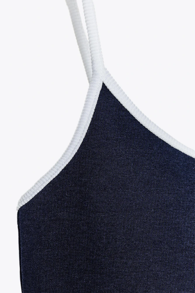 CONTRAST PIPING T-SHIRT