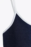 CONTRAST PIPING T-SHIRT