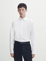 Chemise slim en popeline 100 % coton