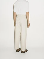 Cotton blend darted crepe trousers - Limited Edition