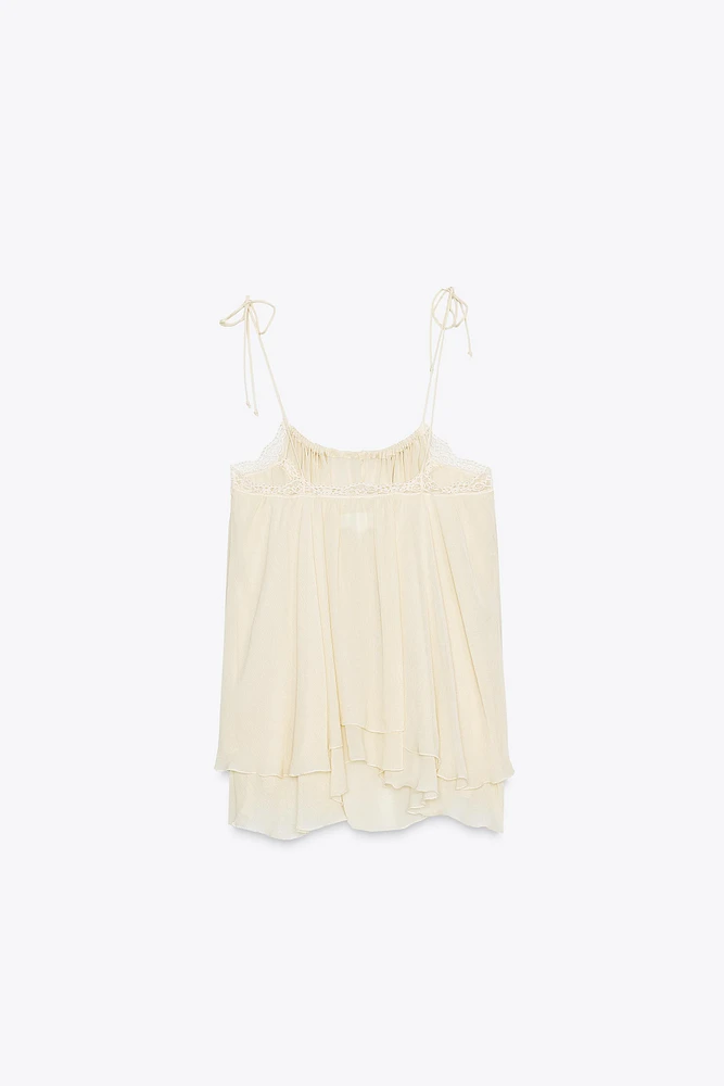 TOP SEMI-TRANSPARENT DENTELLE ZW COLLECTION