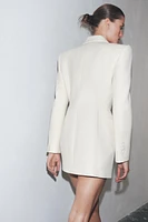 DOUBLE-BREASTED BLAZER WITH SHOULDER PADS ZW COLLECTION