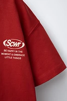 HEAVY WEIGHT TEXT PRINT T-SHIRT