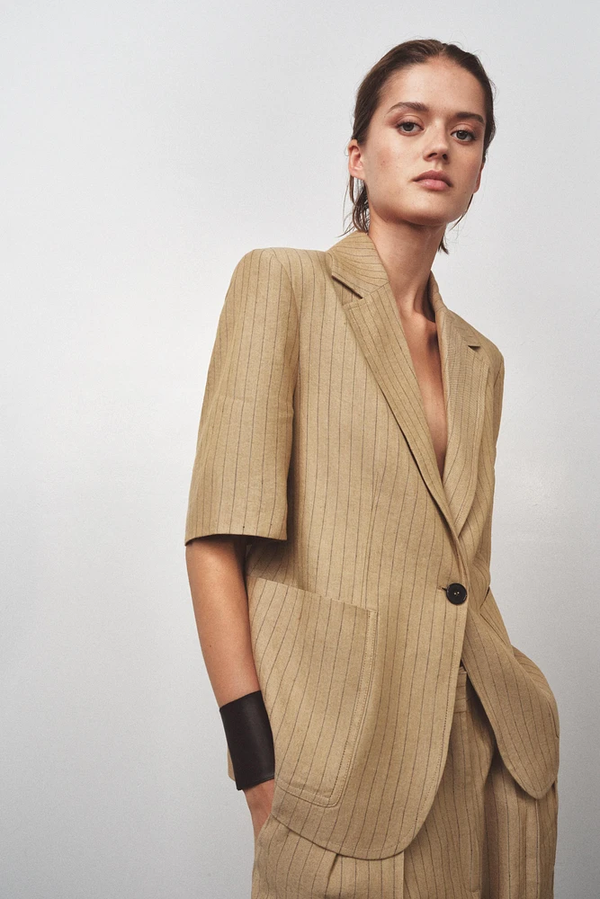 BLAZER AVEC LIN RAYURES ZW COLLECTION