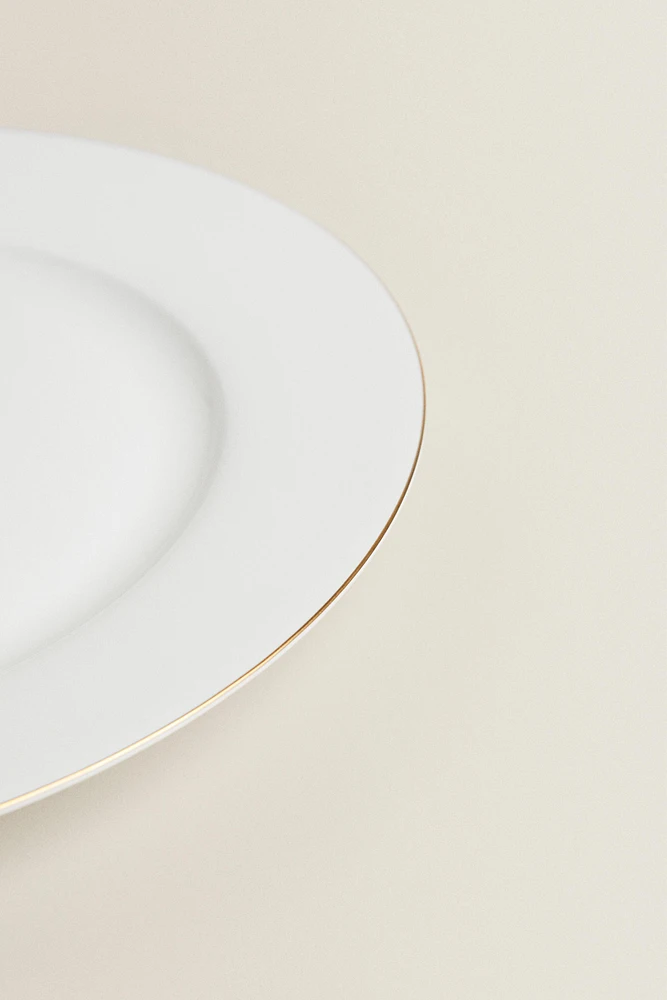 RIMMED BONE CHINA DINNER PLATE