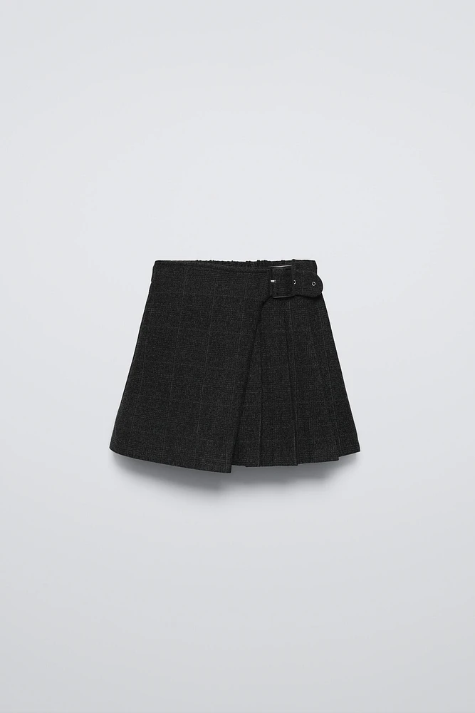 PLAID BOX PLEAT SKIRT