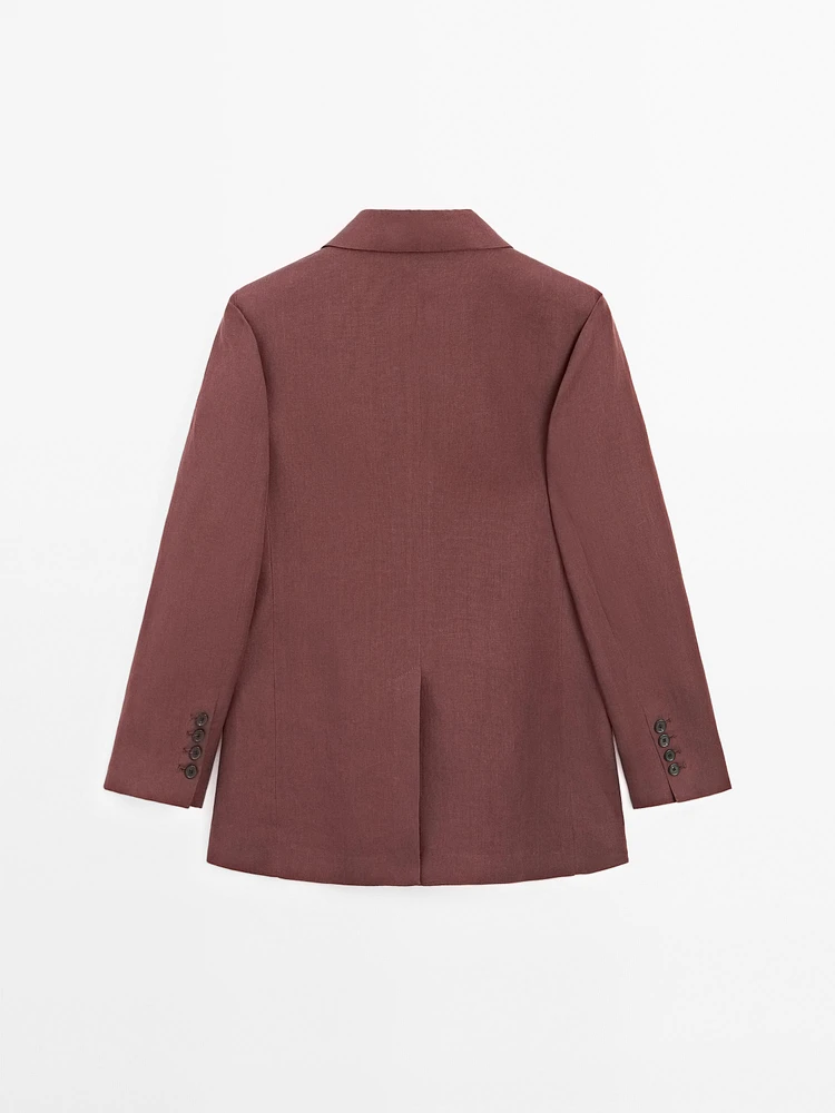 100% linen two-button blazer
