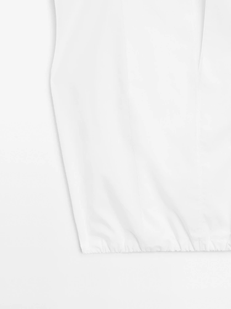 Chemisier en popeline avec élastique coton